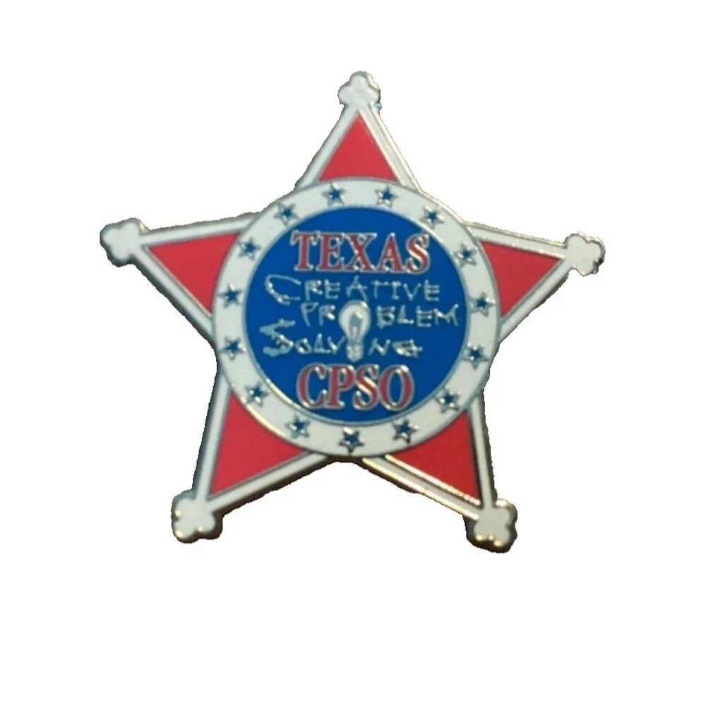 CPSO Texas Creative Problem Solver Pin Gold Tone Star